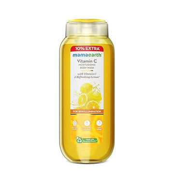 Mamaearth Vitamin C Moisturizing Body Wash with Vitamin C & Refreshing Lemon Scent for Skin Illumination- 275ml|Deeply Cleanses|Intensely Moisturizes|Long-Lasting Fragrance|Radiant Glow|All Skin Types 275ml