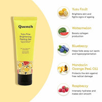 Quench Botanics Yuzu Fine Brightening Peeling Gel, Brightens dull skin, Watermelon, Naturally glowing, Vitamin E and Strawberry, | Made In Korea| 50ml