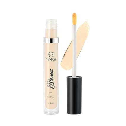 MARS Blossom liquid Concealer | Lightweight With Full Coverage | Highly Blendable Concealer for Face Makeup | Crease Resistant Formula (4.5 ml) (09 Yellow)