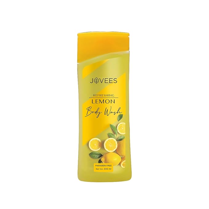 Jovees Herbal Lemon Body Wash | Infused With Riceness of Lemon, Raspberry & Avocado Fruit Extracts For Softer, Smoother Skin | Body Wash for Women & Men | Long Lasting Fragrance 300ml