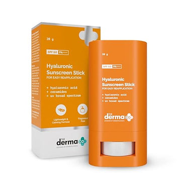 The Derma Co Hyaluronic Sunscreen For All Skin Types Stick With Spf 60 & Pa++++ For Easy Reapplication - 20G