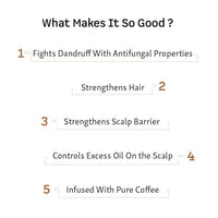 mCaffeine Anti Dandruff Shampoo for Women & Men | Shampoo for Dry Scalp & Dandruff | Goodness of Coffee, Natural AHA & Cinnamon | SLS & Paraben Free - 250ml