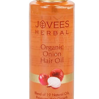 Jovees Herbal Organic Onion Hair Oil 100ML | Controls Hair Fall, Promotes Growth | Contains Onion Seed Oil, Olive oil, Sesame oil, Almond oil | Suitable for All Hair Types 100ML