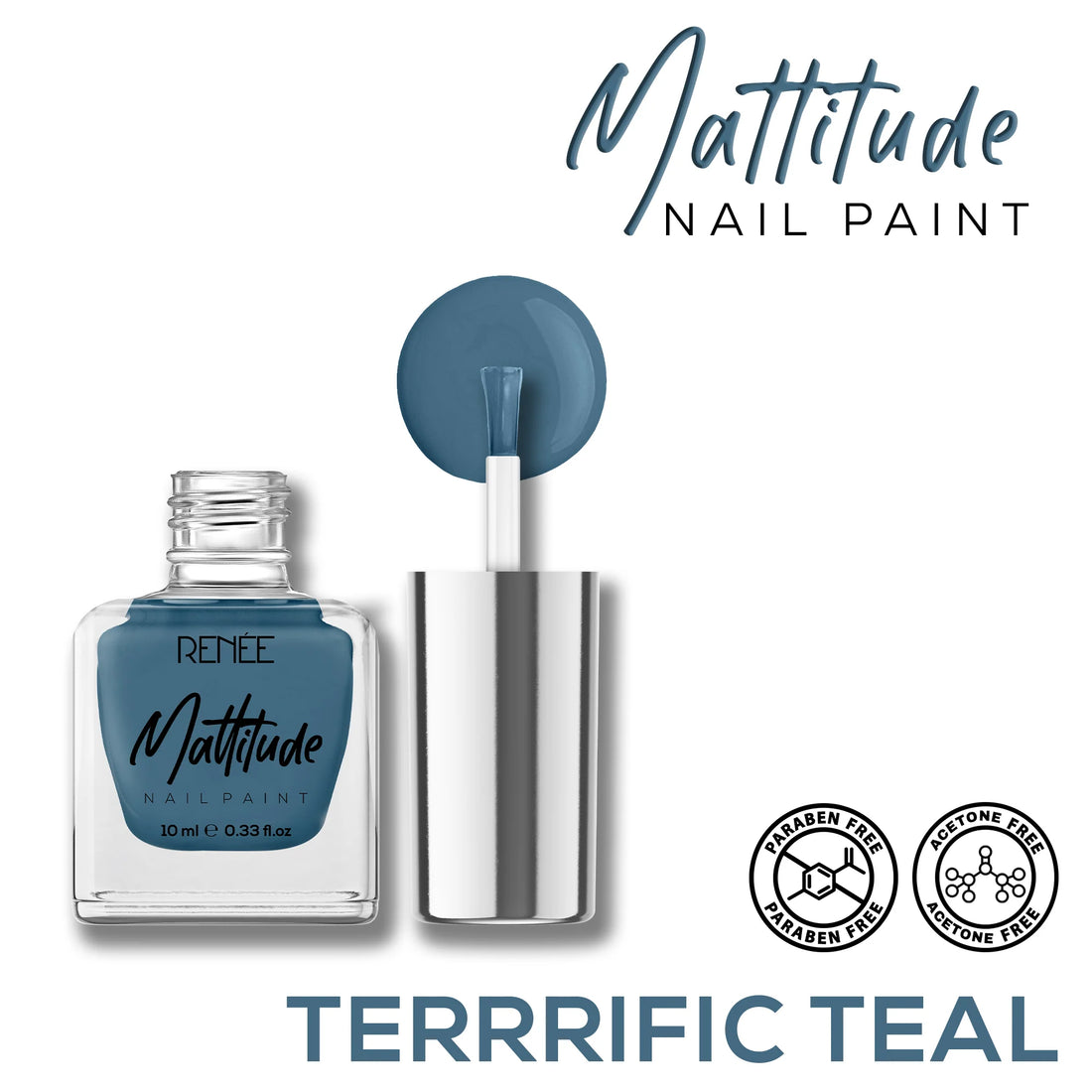 RENEE Mattitude Nail Paint 10ml Terrific Teal