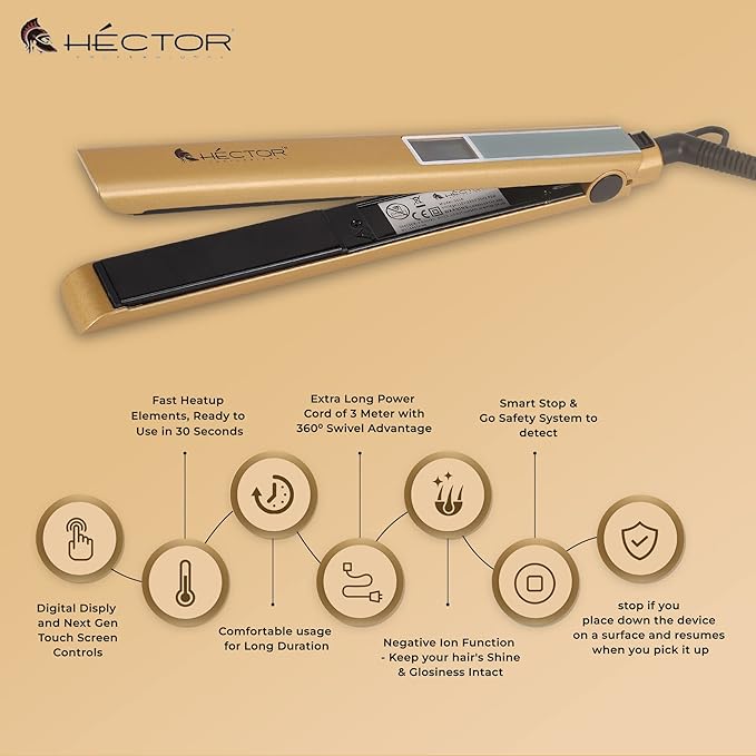 HECTOR I Touch Hair Straightener Slim 963 A,Gold