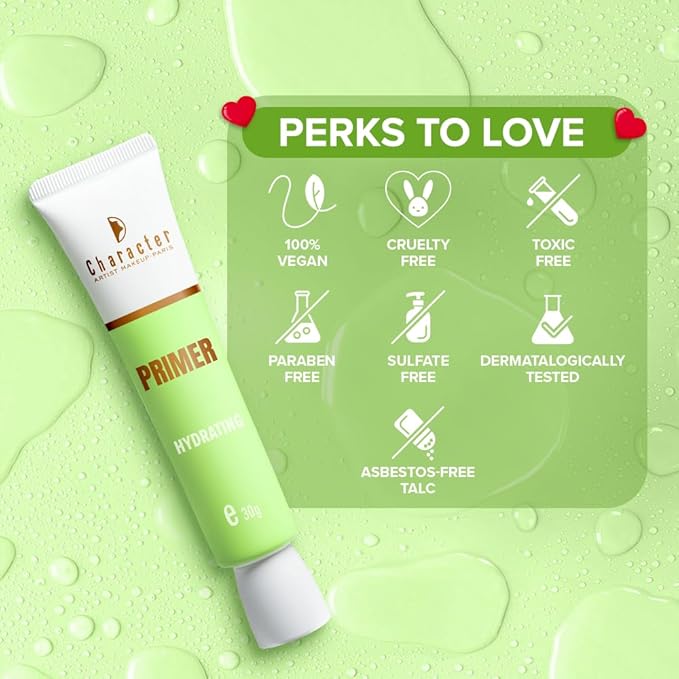 Character Primer Hydrating - Long-Lasting Moisture & Smooth Finish | Creamy Formula with Ginseng, Glycerin & Glycols | Plumps, Softens & Preps Skin for Comfortable All-Day Wear Pmm002