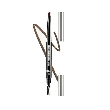 MARS Micro Precision Brow Pencil with spoolie | Retractable & Easy Glide | Long Lasting & Natural finish (0.4 g) Brown