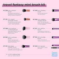 Real Techniques Travel Fantasy Mini Brush Kit Mini Sized Travel Brushes & Makeup Bag 10 in 1