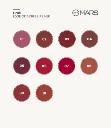 MARS Edge Of Desire Matte Lip Pencil Pack Of 10  (Mix-10)