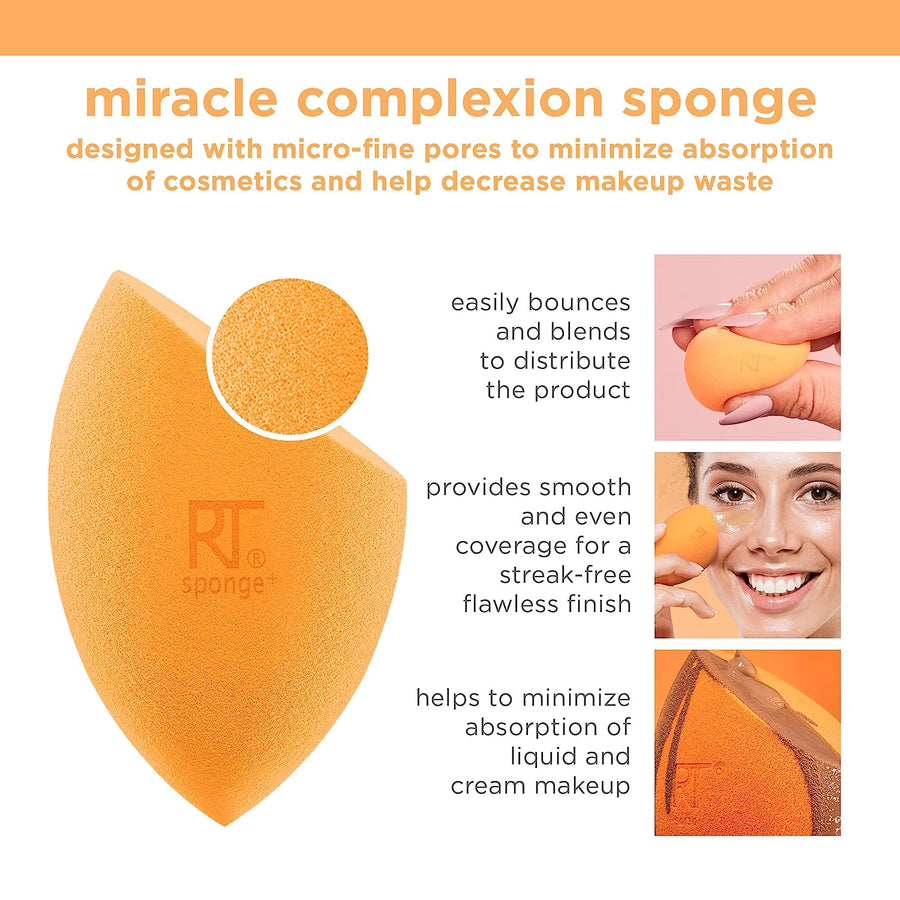 Real Techniques BY SAM &amp; NIC Miracle complexion sponge+travel sponge case for foundation+bb cream