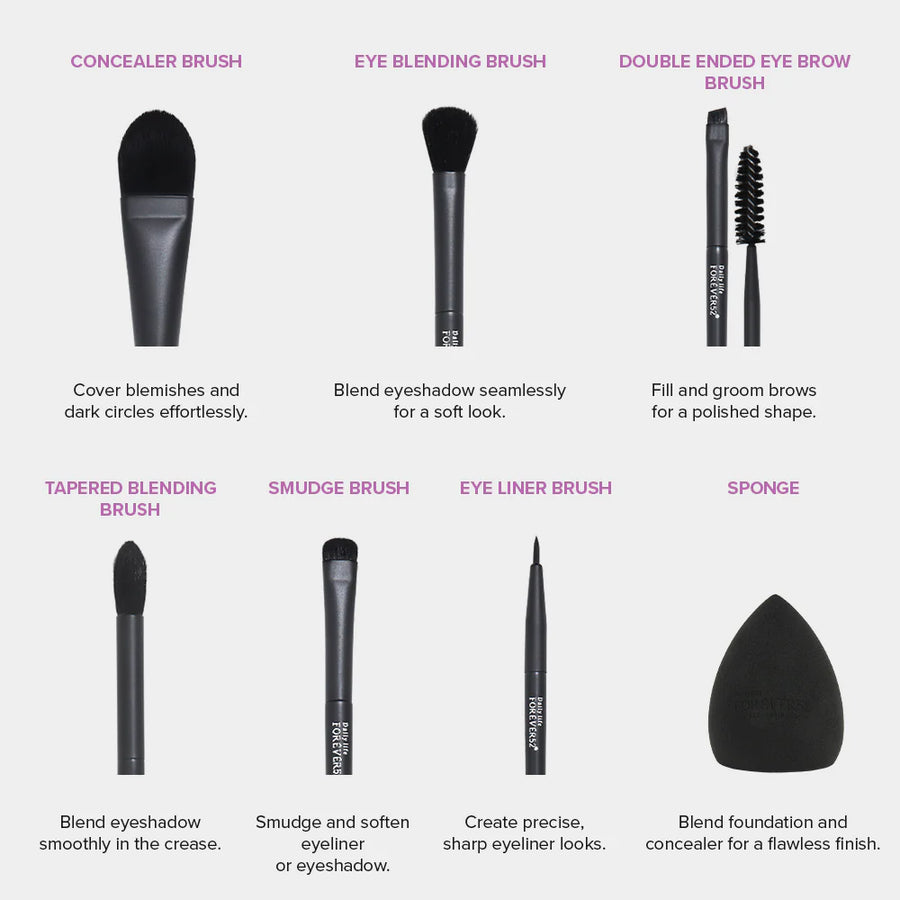 Forever52 Academic 12 Pcs Brush Set With 1 Sponge