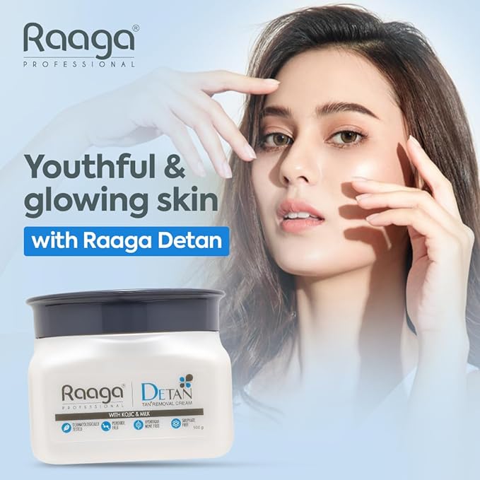 Raaga Professional De-Tan Tan Removal Cream Kojic & Milk 500g