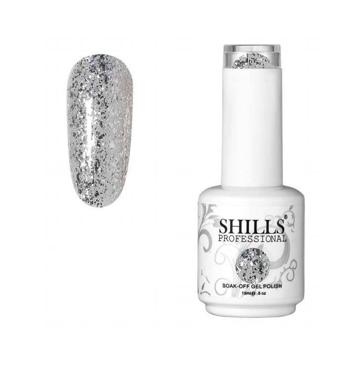 Shills Professional Soak Off Gel Polish Shade Silver Glitter-281 15ml