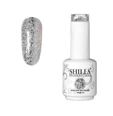 Shills Professional Soak Off Gel Polish Shade Silver Glitter-281 15ml