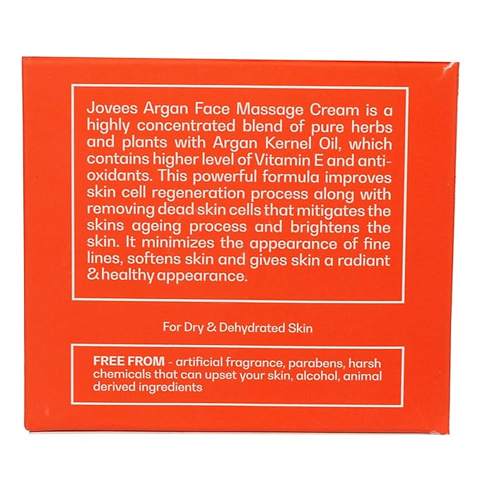 Jovees Herbal Argan Oil Face Massage Cream  With Papaya Enzyme 50g
