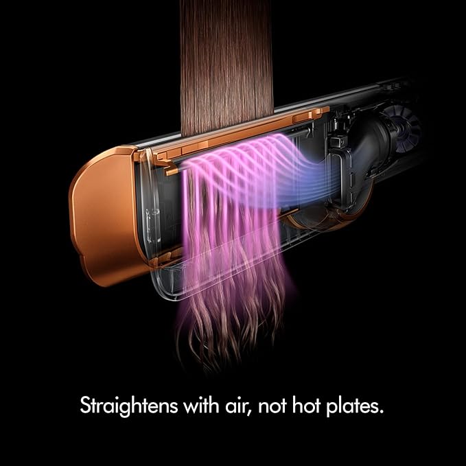Dyson Airstrait™ Straightene| Dry & Straighten| Volumunious & Shiny Hair| Travel Friendly|Intelligent Heat Control|  (Bright Nickle / Bright Copper)