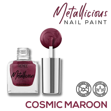 RENEE Metallicious Nail Paint 10ml Cosmic Maroon