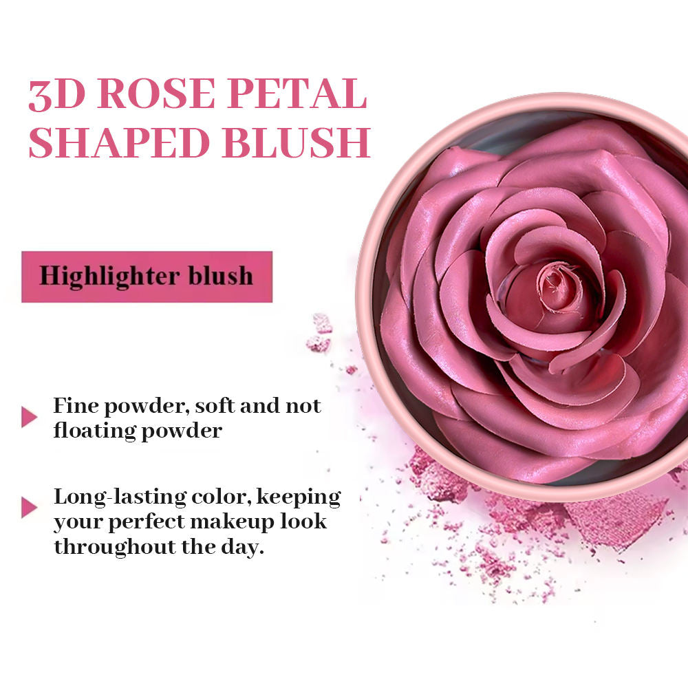 VERONNI 3D Rose Blush Highlighter Makeup Cheek Contour Shimmer Flower Petals D Rose Blush Facial Makeup