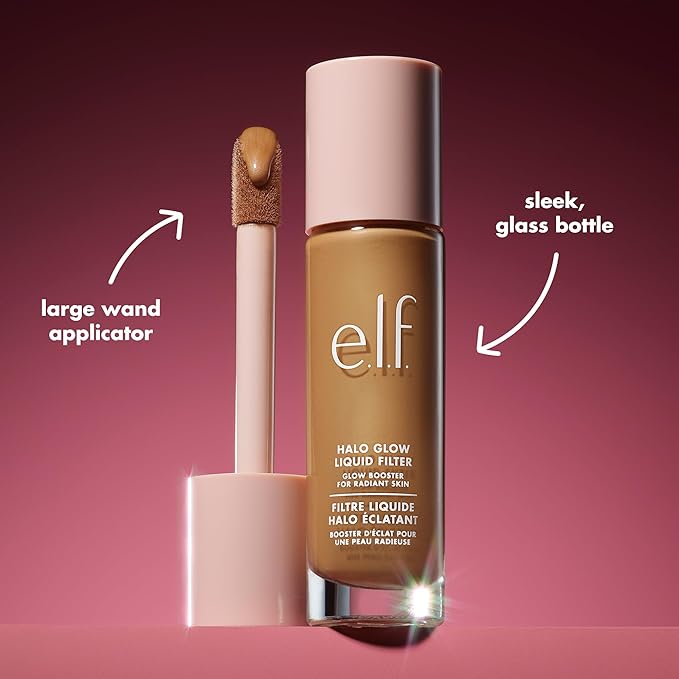 e.l.f. Halo Glow Liquid Filter, Complexion Booster For A Glowing, Soft-Focus Look, Infused With Hyaluronic Acid 31.5ml