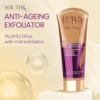 Lotus Herbals Face Exfoliator, Youth Rx Anti Aging Exfoliating Cream | Removes Dead Skin, Reduces Fine Lines, Wrinkles | Boosts Collagen, With Ginseng | Scrub For Women and Men | All Skin Types, 100g