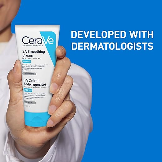 CeraVe SA Smoothing Cream  Exfoliating and Skin Smoothing Cream for Rough, Dry & Bumpy Skin with Salicylic Acid & Ceramides Dermatologist Recommended, 177ml