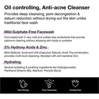 Minimalist Salicylic Acid + LHA 02% Cleanser Reduces Sebum & Acne 100ml