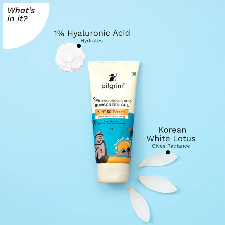 PILGRIM 1% Hyaluronic Acid Sunscreen Gel SPF 50 PA+++ 50g