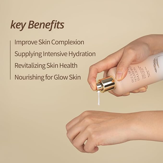 FARMSTAY  Rice & Bifida Nourishing Emulsion, Dark Spots Correcting Remover with Niacinamide, Hydrating & Smoothing Rice Moisturizer for Glow Skin, for Women & Men, Korean Skin Care 120ml