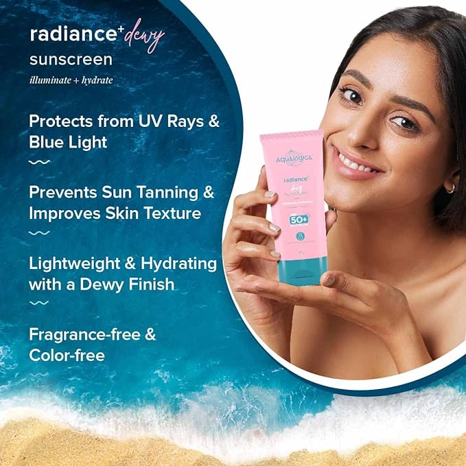 Aqualogica Radiance+ Dewy Sunscreen SPF 50+ PA+++ 80g