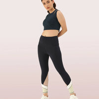 Enamor Shelf Bra Crop Vest | Crew Neck Vest With In-Built Shelf Bra Support | Hugged Fit E123