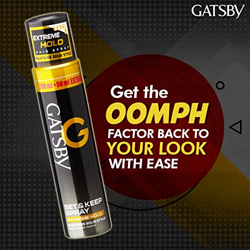 Gatsby Extreme Hold Set & Keep Spray Maintains Sold Style Hold 5 250ml