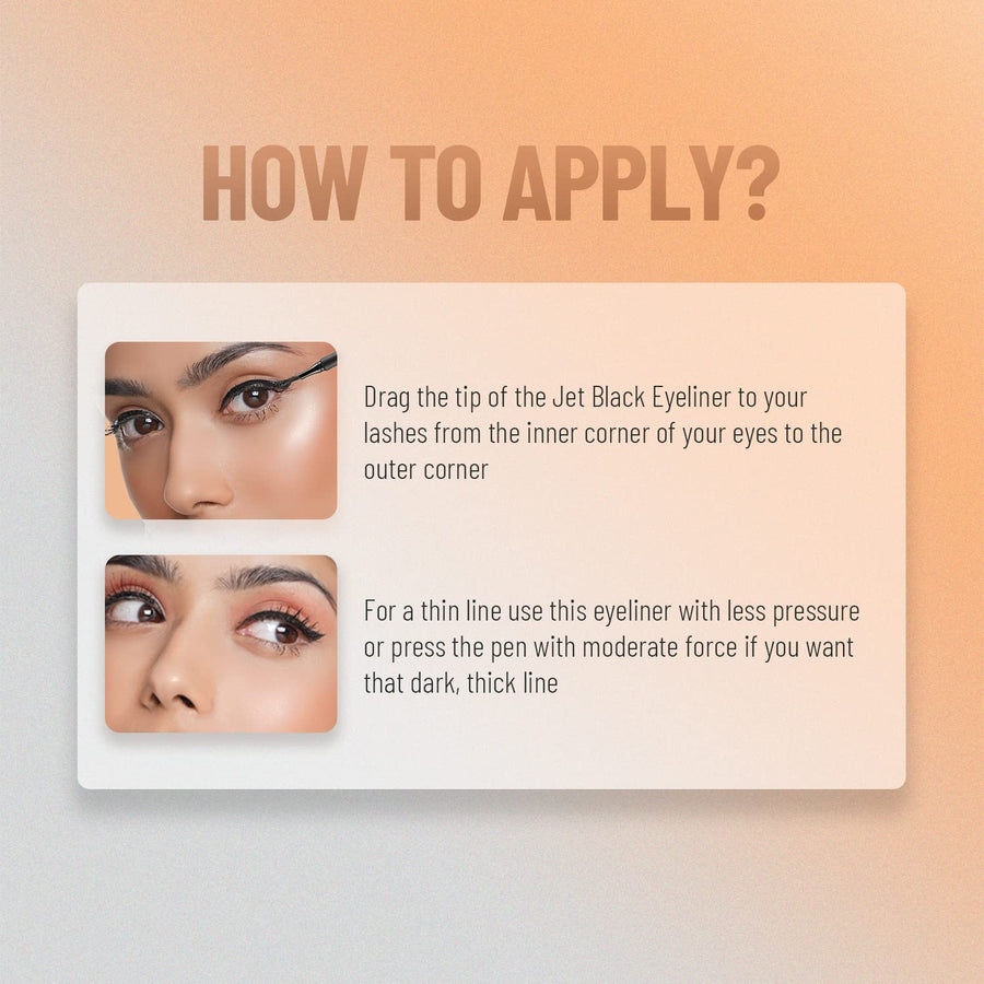 SWISS BEAUTY Waterproof And Long Wearing Bold Felt Tip Pen Glossy Eyeliner | Smudge Proof Eye Makeup | Quick Drying | Jet Black 1.2ml