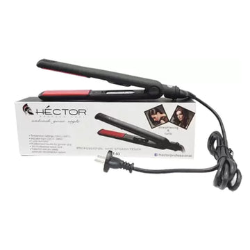 HECTOR PROFESSIONAL STRAIGHTENER 230° C HT-03 CERAMIC BLACK WITH RED PLATE 400 GMS