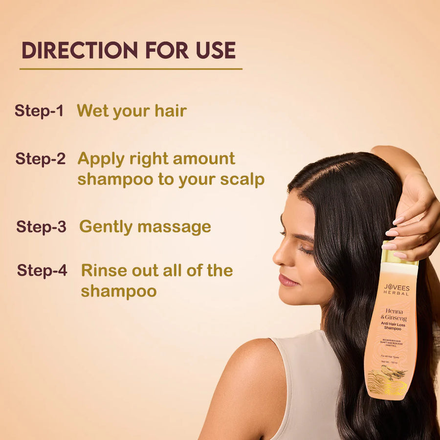 Jovees Henna & Ginseng Anti Hair Loss Shampoo | Promotes Hair Growth 300ml