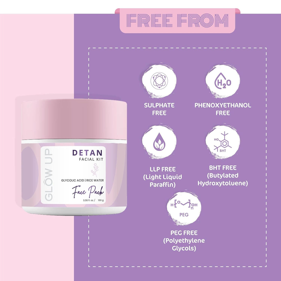 Glow Up Detan Face Pack - 100g