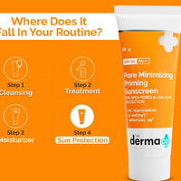 The Derma co Pore Minimizing Priming Sunscreen with SPF 50 & PA+++ For Open Pores & UVA/UVB Protection - 50g