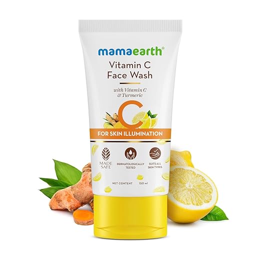 Mamaearth Vitamin C Face Wash with Vitamin C and Turmeric for Skin Illumination - 150ml | Skin Brightening | For Natural Glow | Even Skin Tone