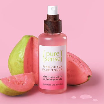 PureSense Pink Guava Face Toner with Rose Water, Pomegranate & Bamboo Water for Daily Revitalised & Glowing Skin | All Skin Types | 100ml