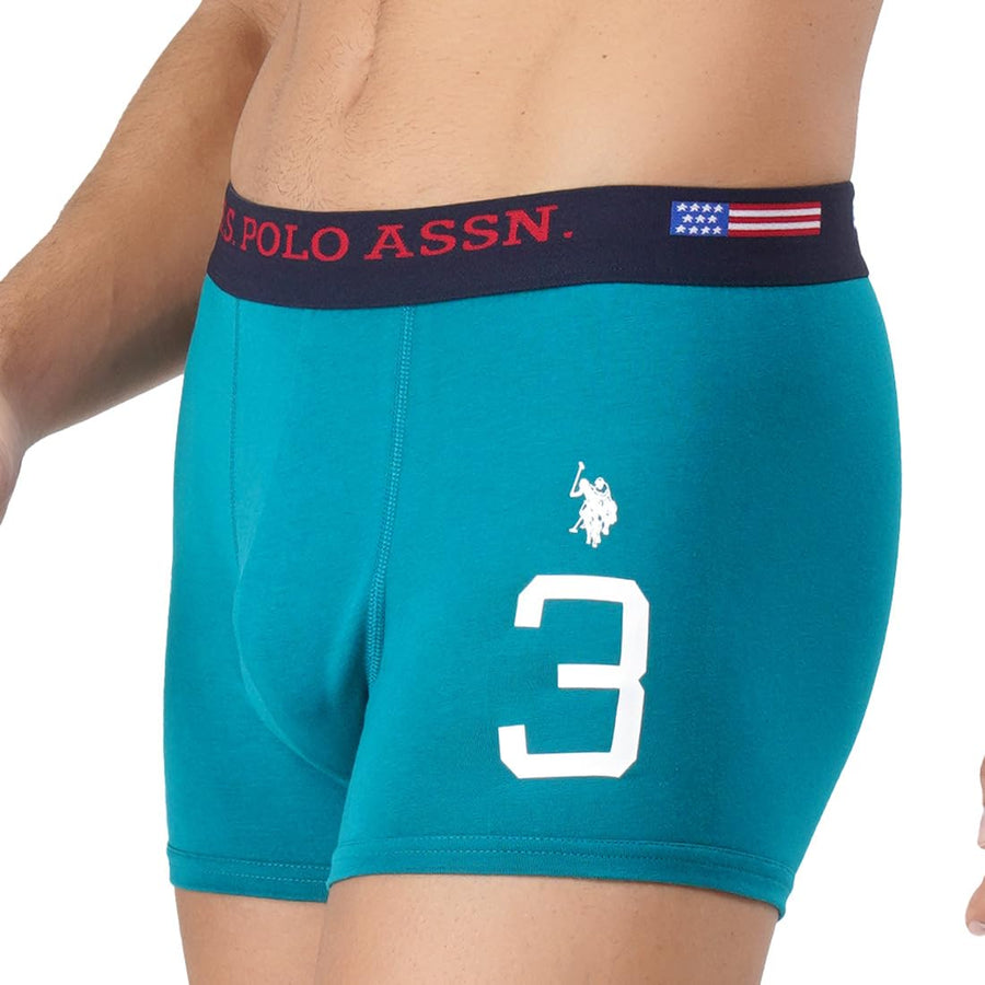 U.S. POLO ASSN. Mens Numeric Print Cotton Stretch I015 Trunks (Pack of 1)