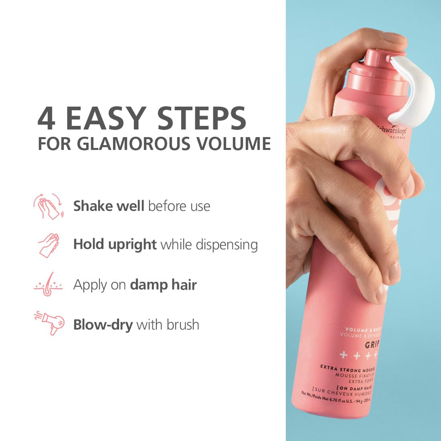 Schwarzkopf Professional OSIS+ Volume & Body Grip+ Extra Strong Mousse 200ml