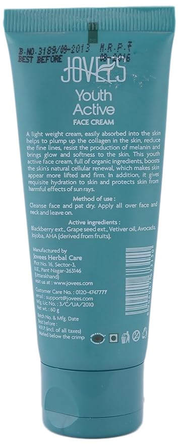 Jovees Herbal 30 + Youth Face Cream SPF-16+ | For Youthful & Glowing Skin | For Men and Women 100gm