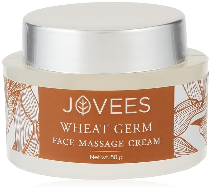 Jovees Herbal Wheat Germ Face Massage Cream with Vitamin E skin Nourishing and Hydrating |50gm