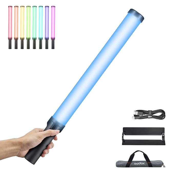 Godox LC500R RGB LED Video Light Stick Lighting,2500K-8500K Adjustable, CRI 95 TLCI 96 Accurate Color, 360° Full-Color LED Light,15 FX Lighting Effects,0-100% Dimmable Support APP Control