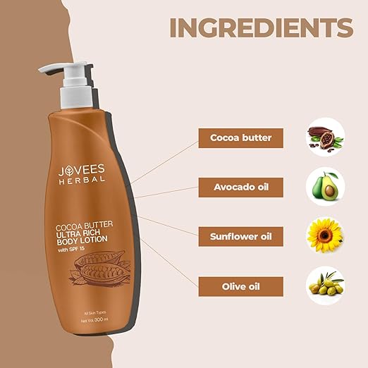 Jovees Cocoa Butter Hand & Body Lotion, 300 ml