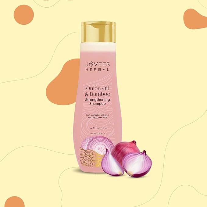 Jovees Herbal Red Onion Oil & Bamboo Strengthening Shampoo | Gives Smooth, Strong And healthy hair | For All Hair Types 300ML
