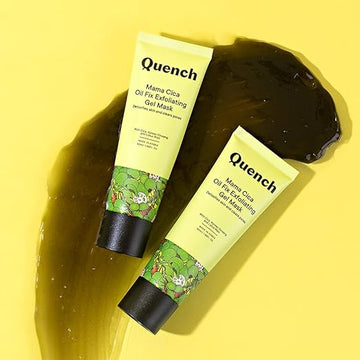 QUENCH Mama Cica Oil Fix Exfoliating Gel Mask | Korean Face Mask for Skin Detox and Oil Control | Hydrates and Brightens Skin | with Cica, Korean Ginseng & Lotus Root, 50ml