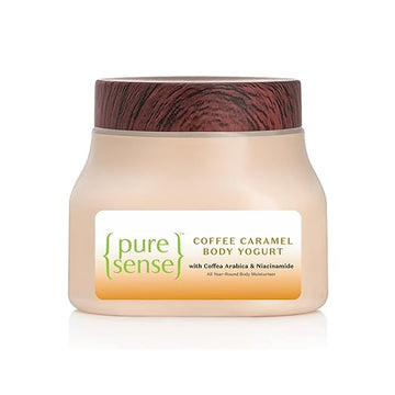 PureSense Coffee Caramel Body Yogurt with Coffee Arabica & Niacinamide | For Deeply Nourished, Moisturised and Glowing Skin | Light Weight Hydration | All Skin Types | 160ml