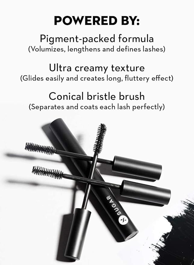 SUGAR Lash Of The Titans - Volumizing Mascara - 01 Black With A Bang (Black Mascara) - Lightweight, Smudgeproof Mascara for Volume