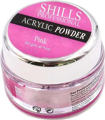 SHILLS PROFESSIONAL Acrylic Powder Crystal Nail Art Tips Builder Acrylic Nail Powder 30G Pink