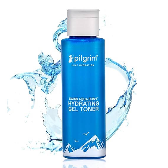 PILGRIM Swiss Aqua Rush™ Hydrating Gel Toner 100ml | Crafted with powerful hydrators- Pentavitin, Aquaxyl, Swiss Aqua Rush™ | Toner for glowing skin | For long lasting hydration plump & healthy skin |